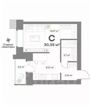 1-к кв. Нижегородская область, Выкса  (30.39 м) - Фото 1