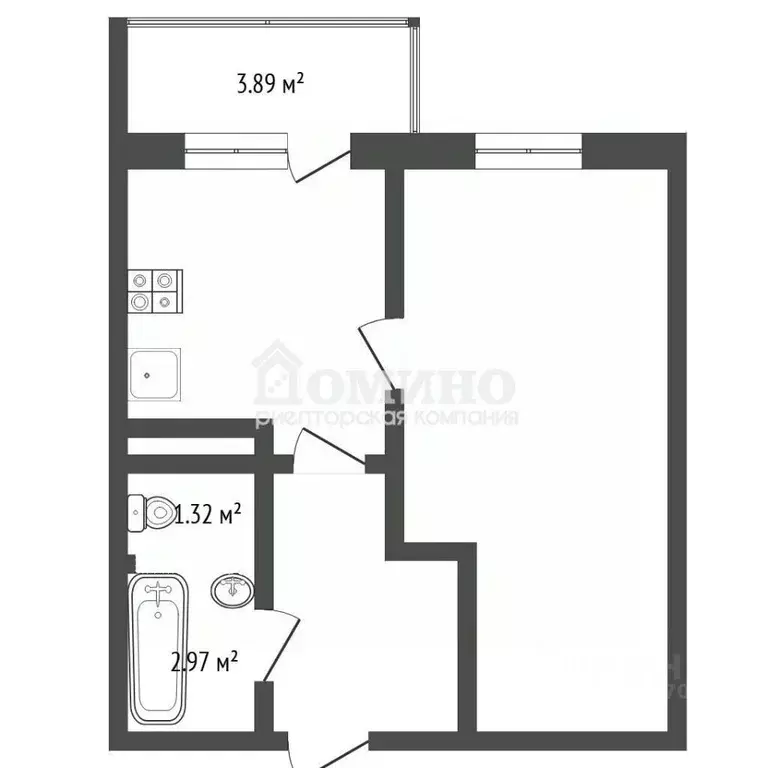 1-к кв. Тюменская область, Тюмень ул. Беляева, 29к1 (44.0 м) - Фото 2