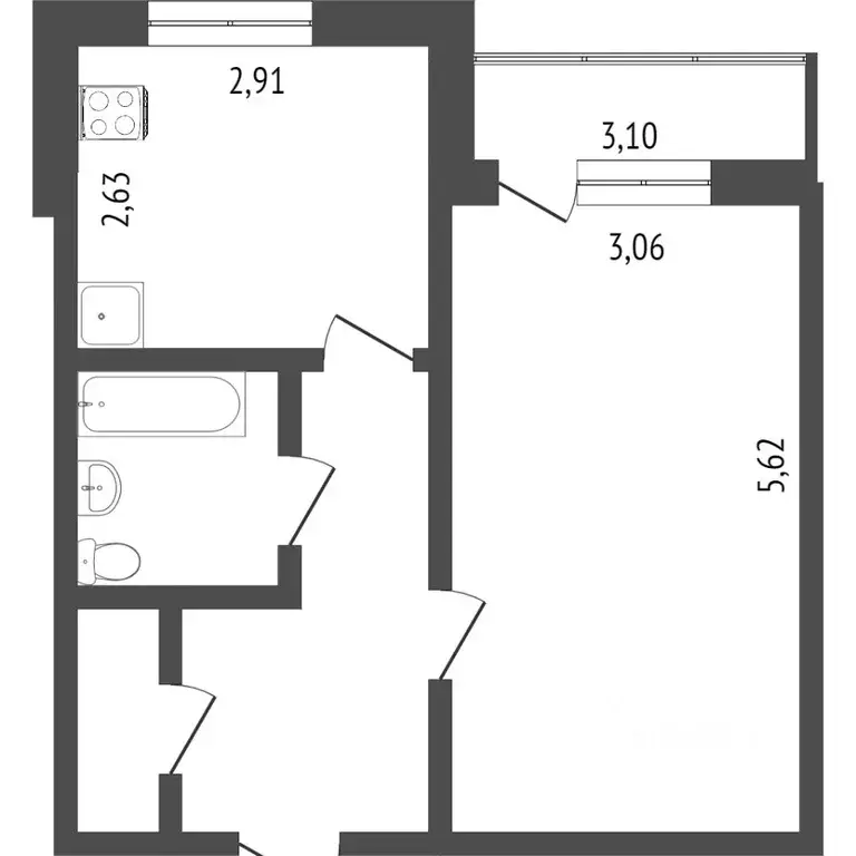 1-к кв. Омская область, Омск ул. Кирова, 4/2 (37.5 м) - Фото 1