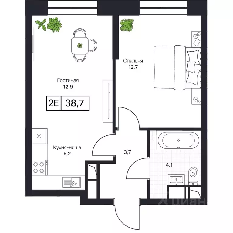 1-к кв. Московская область, Пушкино Пушкино Град жилой комплекс (38.0 ... - Фото 0