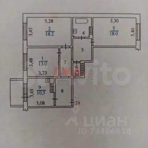 3-к кв. Саха (Якутия), Нерюнгри Южно-Якутская ул., 34 (84.7 м) - Фото 1