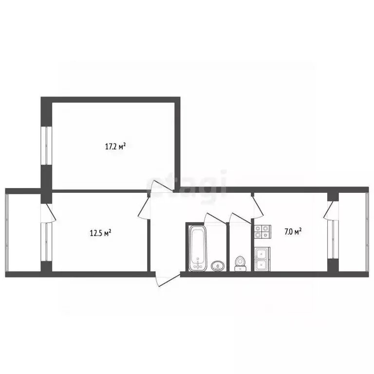 Комната Севастополь ул. Генерала Коломийца, 7 (30.0 м) - Фото 2