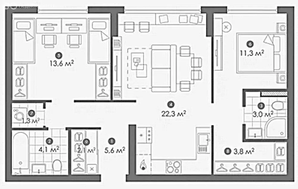 2-комнатная квартира: Астрахань, улица Бехтерева, 12к3 (67.5 м) - Фото 0