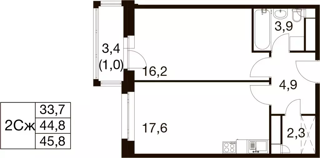 1-комнатная квартира: Балашиха, микрорайон Гагарина, Проектная улица, ... - Фото 1