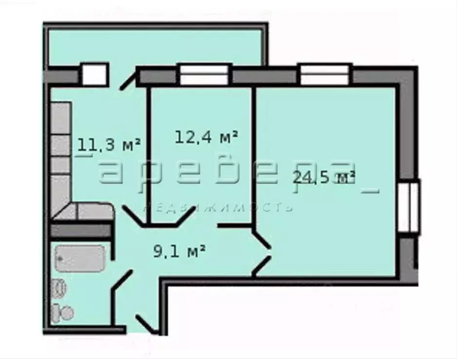 2-комнатная квартира: красноярск, караульная улица, 39/4 (65 м) - Фото 1