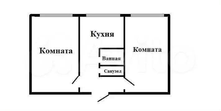 2-к. квартира, 44,3 м, 2/6 эт. - Фото 0