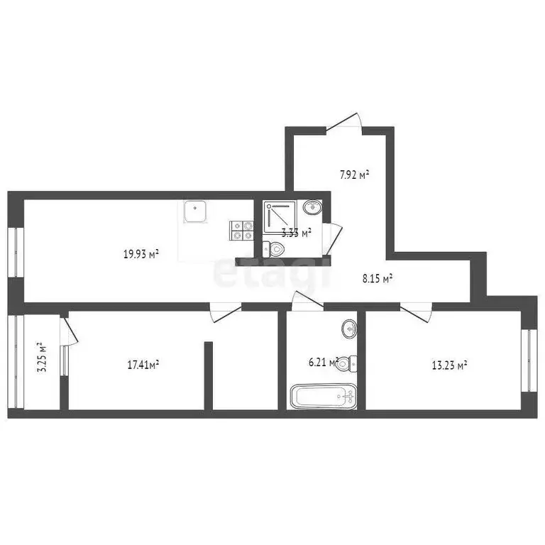 2-комнатная квартира: Тюмень, улица Павла Никольского, 14 (79.43 м) - Фото 0