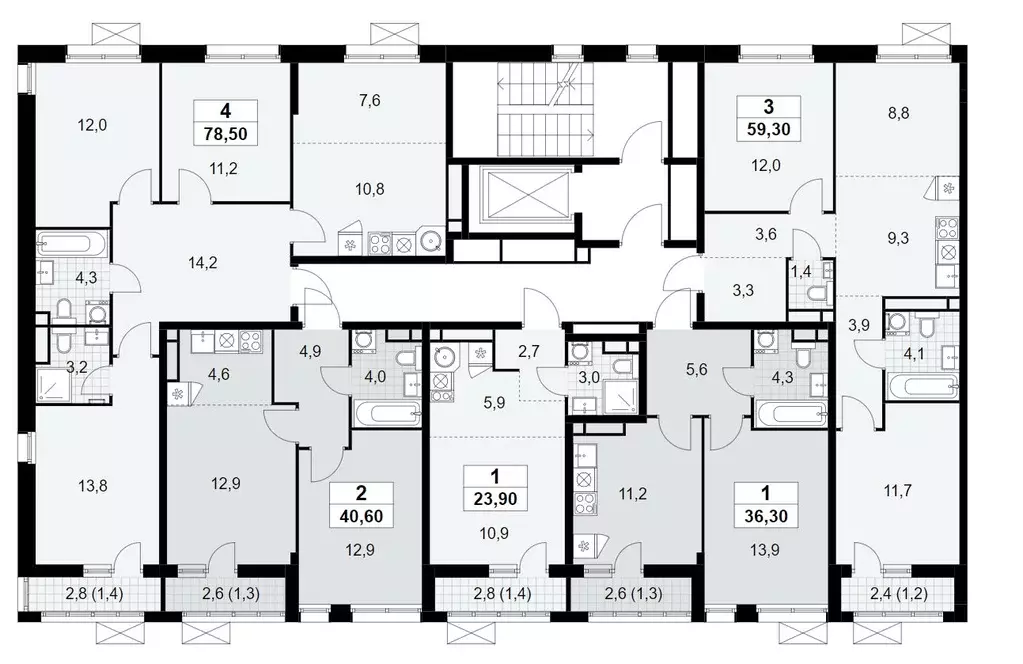 4-к кв. Москва Родные кварталы жилой комплекс, 2 (78.5 м) - Фото 1