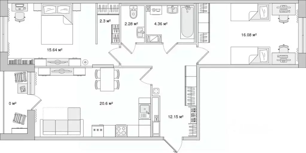 2-к кв. Санкт-Петербург Белоостровская ул., 10к2 (73.41 м) - Фото 0