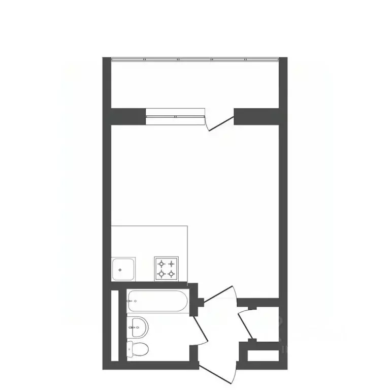 Студия Тюменская область, Тюмень ул. Станционная, 14А (17.0 м) - Фото 2