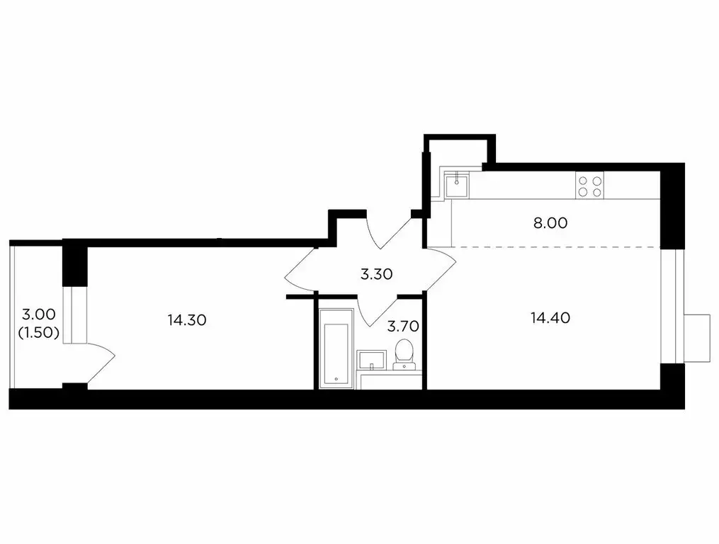 2-комнатная квартира: Мытищи, проспект Астрахова, 14Б (45.2 м) - Фото 0