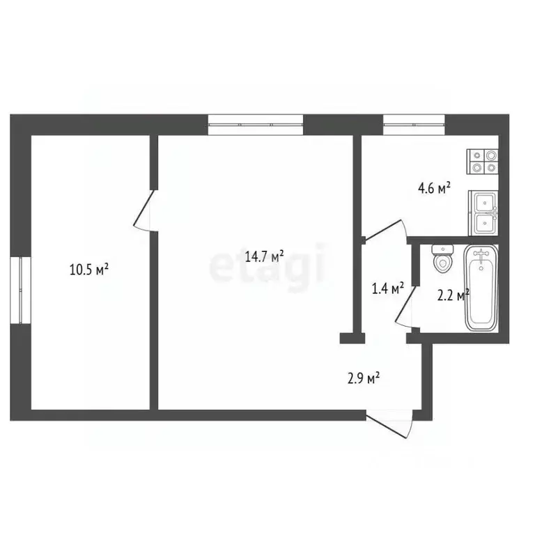 2-к кв. Нижегородская область, Нижний Новгород Южное ш., 7 (39.4 м) - Фото 2