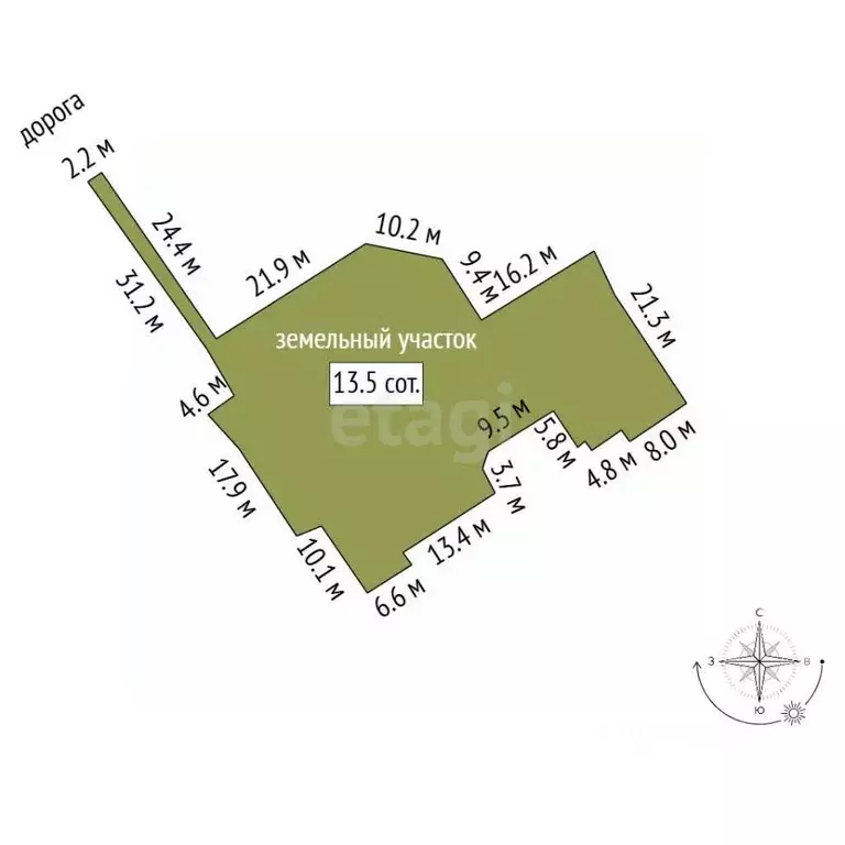 Участок в Алтайский край, Барнаул ул. Гоголя, 15А (13.54 сот.) - Фото 2