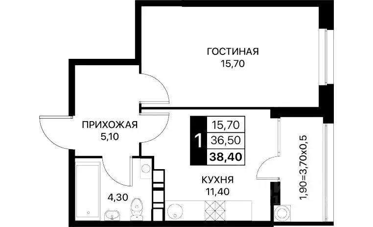 1-к кв. Ростовская область, Ростов-на-Дону ул. Вересаева, 102/1 (38.4 ... - Фото 1