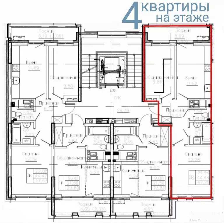 2-комнатная квартира: Казань, улица Аделя Кутуя, 100 (45.5 м) - Фото 1