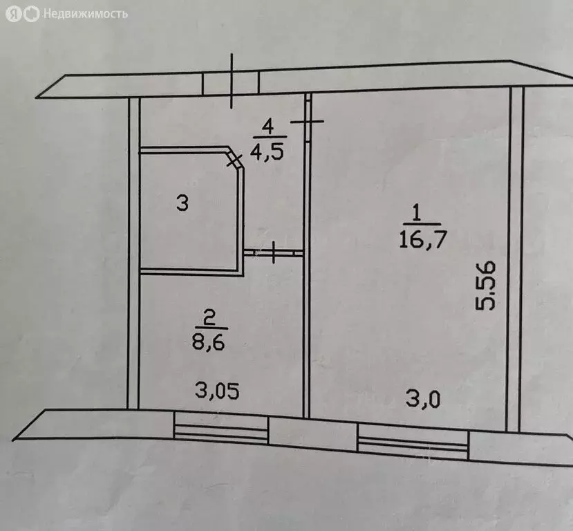 1-комнатная квартира: Ишимбай, Уральская улица, 37 (33 м) - Фото 1