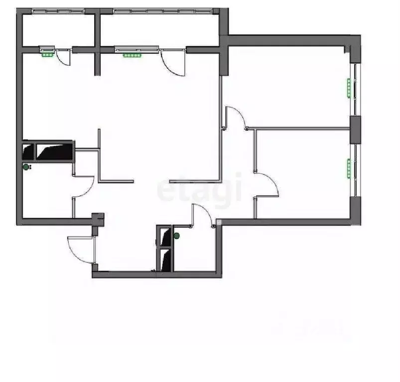 3-к кв. Белгородская область, Белгород ул. Есенина, 9к2 (77.0 м) - Фото 2