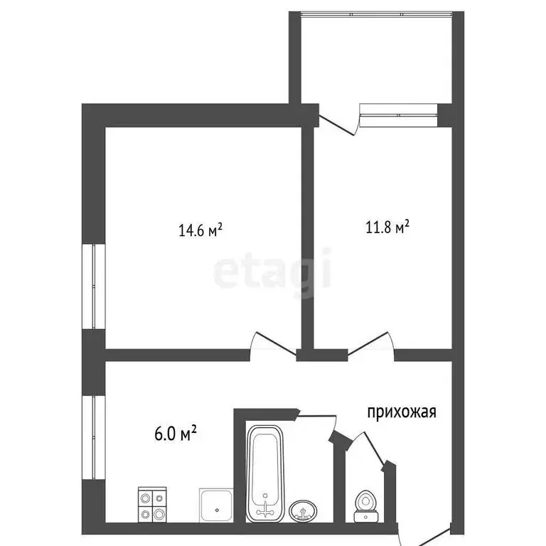 2-комнатная квартира: Вологда, улица Некрасова, 77 (40.7 м) - Фото 1