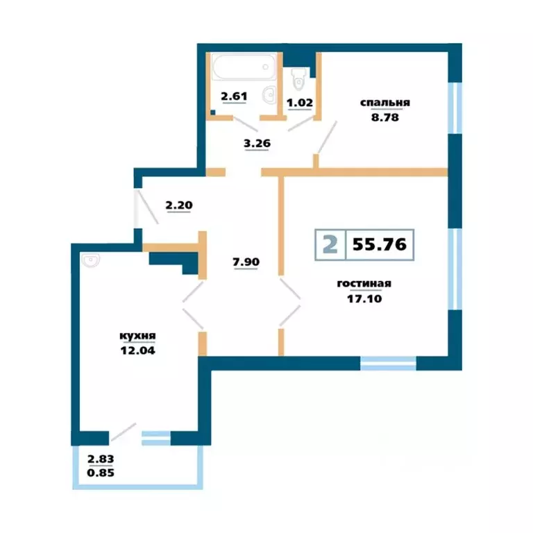 2-к кв. Красноярский край, Красноярск Нанжуль-Солнечный мкр, ... - Фото 1