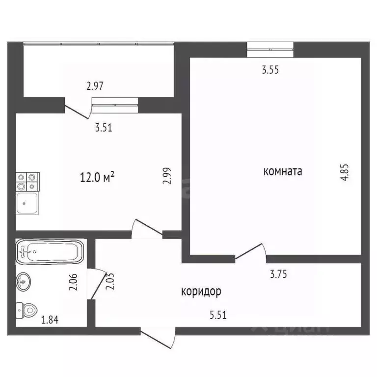 2-к кв. Костромская область, Кострома ул. Свердлова, 35к1 (64.0 м) - Фото 1
