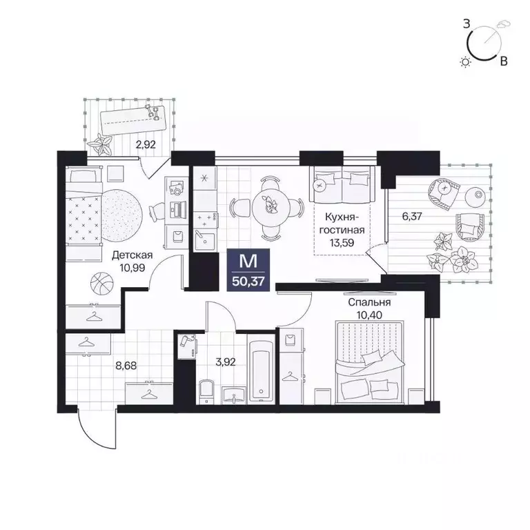 2-к кв. Волгоградская область, Волгоград просп. Имени В.И. Ленина, 59Г ... - Фото 1