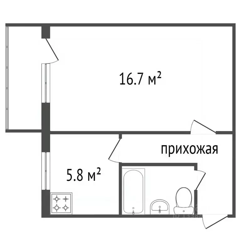 1-к кв. Красноярский край, Красноярск ул. Тимирязева, 47 (31.0 м) - Фото 1