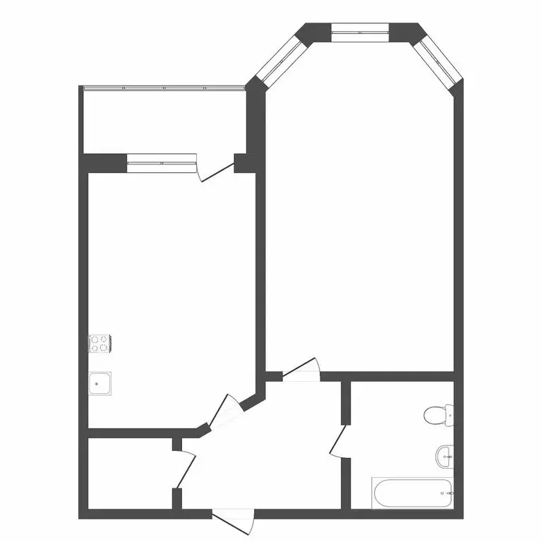1-комнатная квартира: Тюмень, улица Циолковского, 7к1 (45 м) - Фото 1