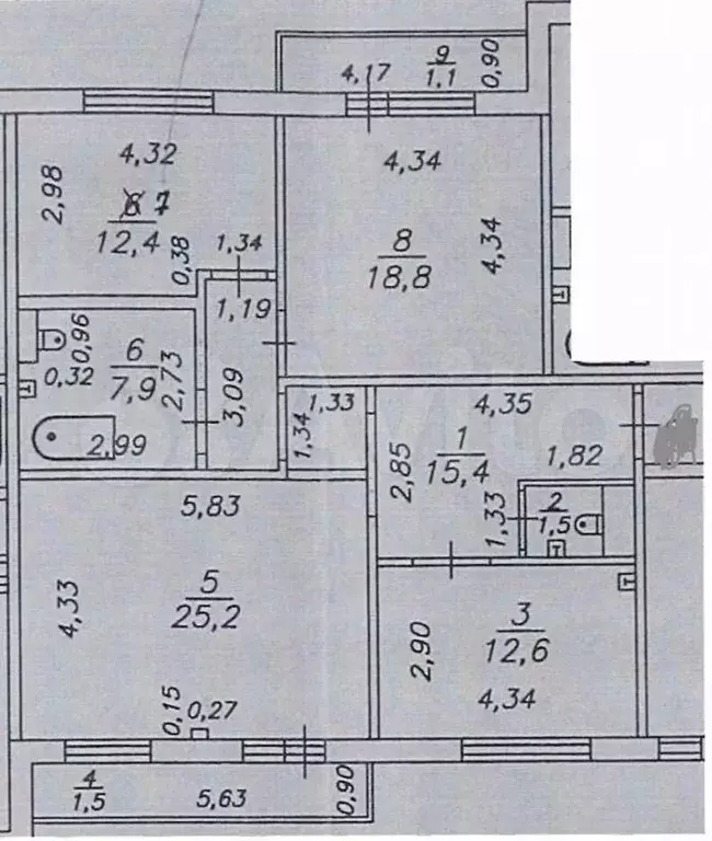 3-к. квартира, 93,8 м, 3/10 эт. - Фото 0