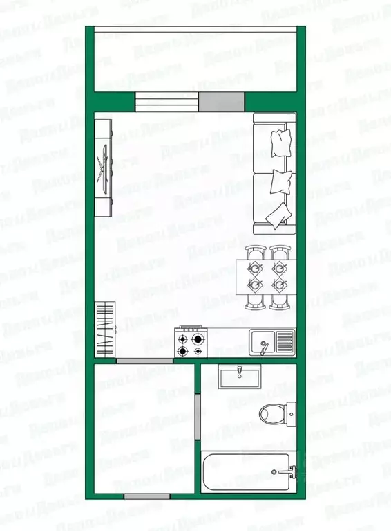 Студия Кировская область, Киров ул. Потребкооперации, 46 (23.6 м) - Фото 2