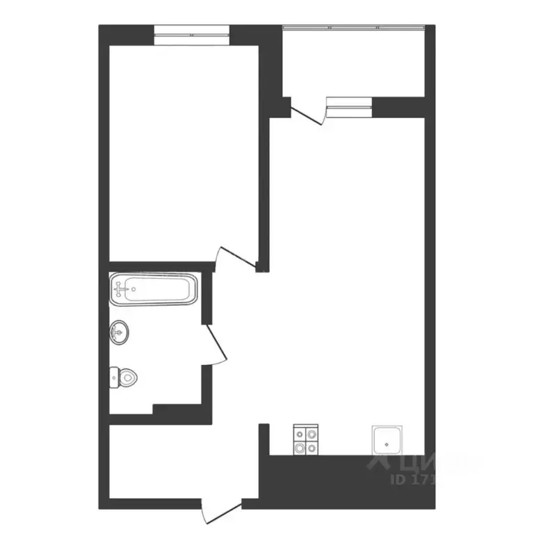 1-к кв. Тюменская область, Тюмень ул. Николая Глебова, 3 (45.3 м) - Фото 2
