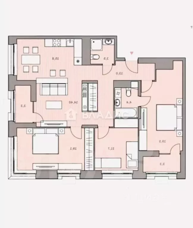 3-к кв. Пензенская область, Пенза ул. Мира, 46к2 (108.0 м) - Фото 2