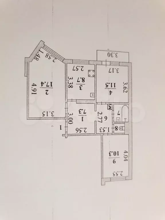 3-к. квартира, 62 м, 1/9 эт. - Фото 0