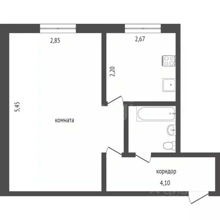 1-к кв. Бурятия, Улан-Удэ Стеклозавод мкр, ул. Заовражная, 6А (31.2 м) - Фото 2