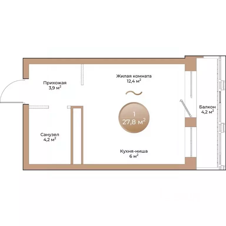 1-к кв. Красноярский край, Красноярск ул. Партизана Железняка (27.8 м) - Фото 1