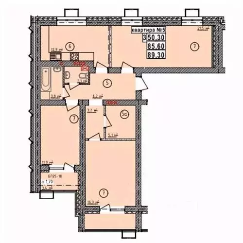 3-к кв. Липецкая область, Усмань Северо-Восточный мкр,  (89.3 м) - Фото 1