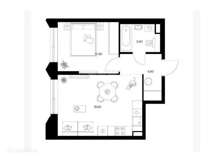 Продаётся 1-к квартира, 38.9 м - Фото 1