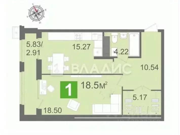 1-к кв. Пензенская область, Пенза ул. Глазунова, 10 (56.6 м) - Фото 1