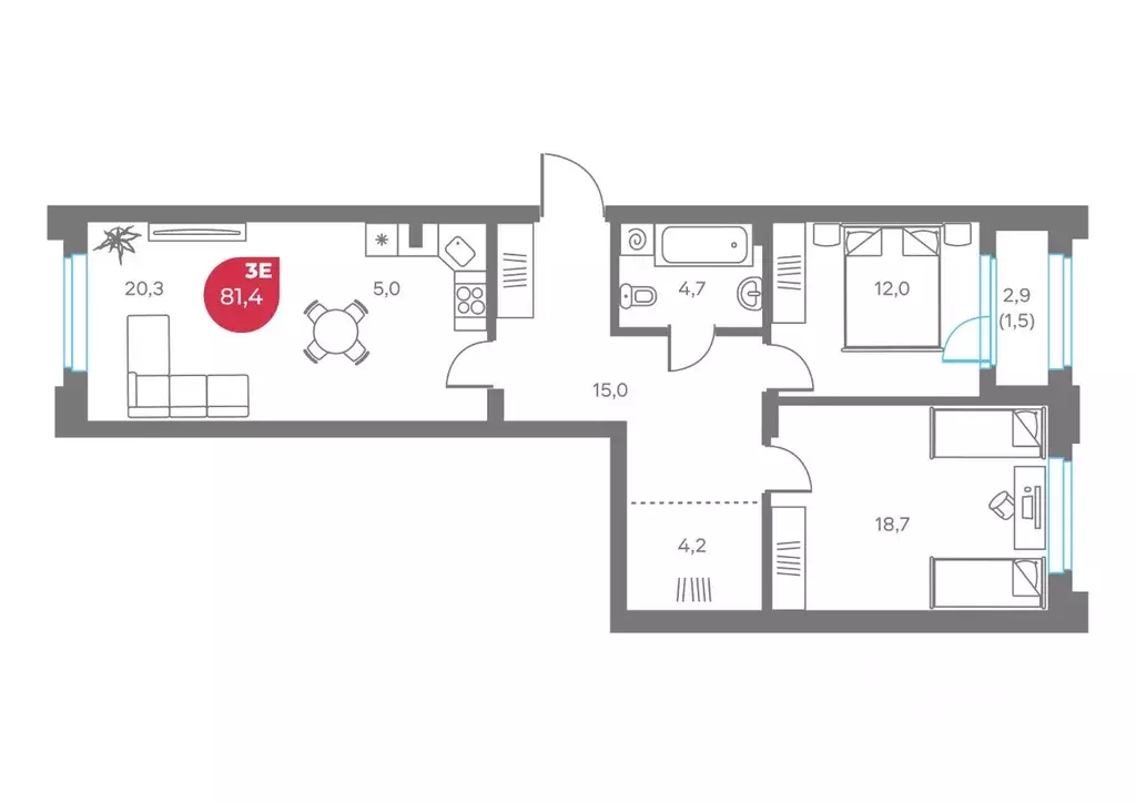 3-к кв. Пермский край, Пермь Советская ул., 16 (81.4 м) - Фото 1