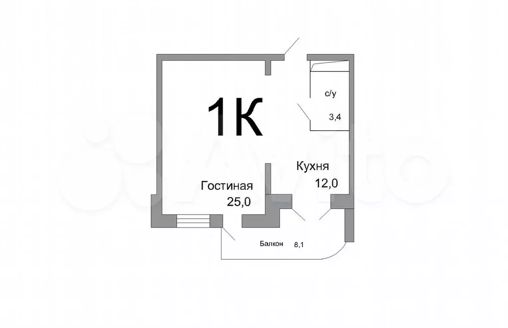 1-к. квартира, 48,5 м, 3/16 эт. - Фото 1