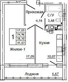1-к кв. Смоленская область, Смоленск ул. Крупской (41.63 м) - Фото 0