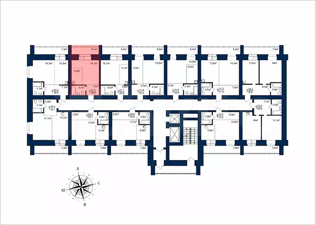 Квартира-студия, 29,9 м, 3/12 эт. - Фото 1