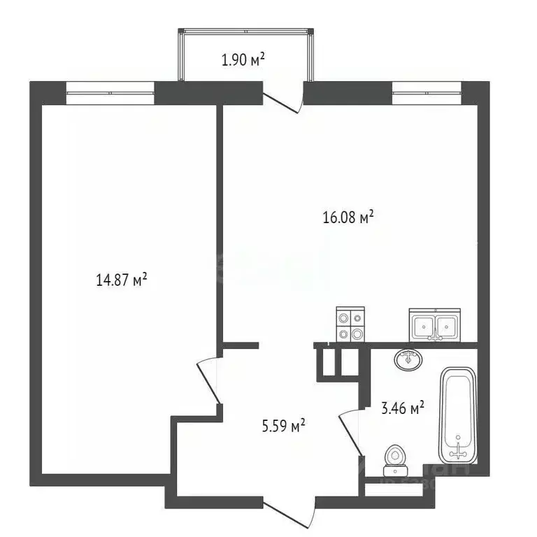 1-к кв. Ростовская область, Ростов-на-Дону ул. Нансена, 109/2 (40.0 м) - Фото 1