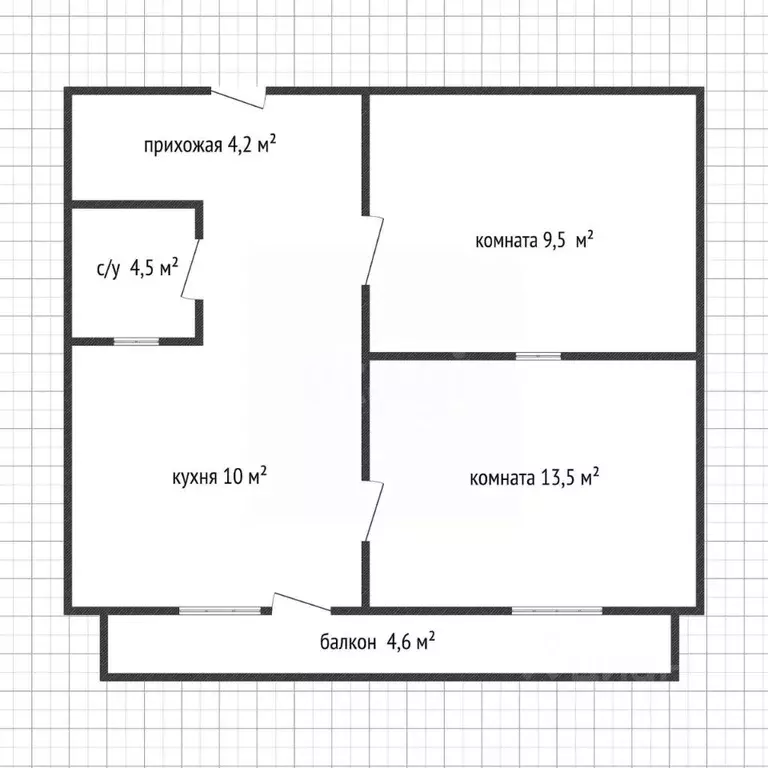 2-к кв. Адыгея, Гиагинская ст-ца ул. Заводская, 1К (46.3 м) - Фото 2