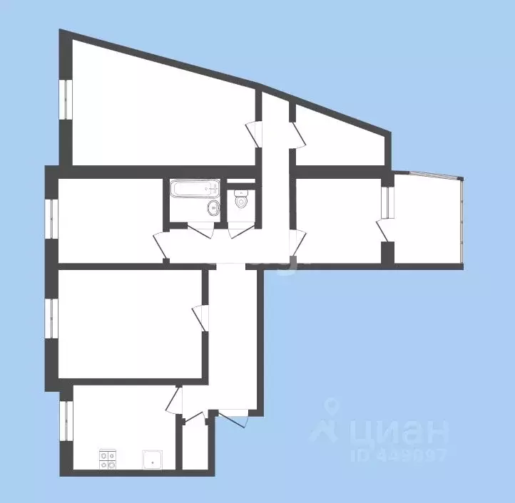 4-к кв. Смоленская область, Смоленск ул. Лавочкина, 54е (87.7 м) - Фото 2