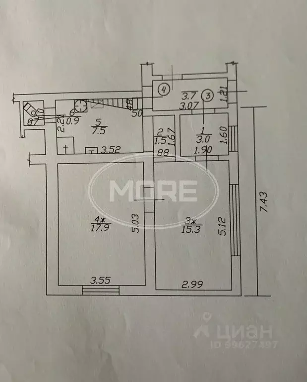 2-к кв. Калининградская область, Зеленоградск Балтийская ул., 12 (46.0 ... - Фото 2