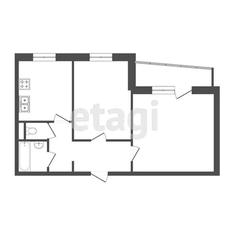 2-комнатная квартира: Тюмень, улица Василия Гольцова, 3 (53.8 м) - Фото 1