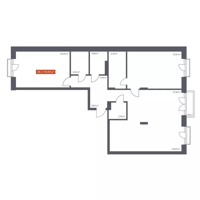 3-комнатная квартира: Томск, Красноармейская улица, 144 (114.93 м) - Фото 1