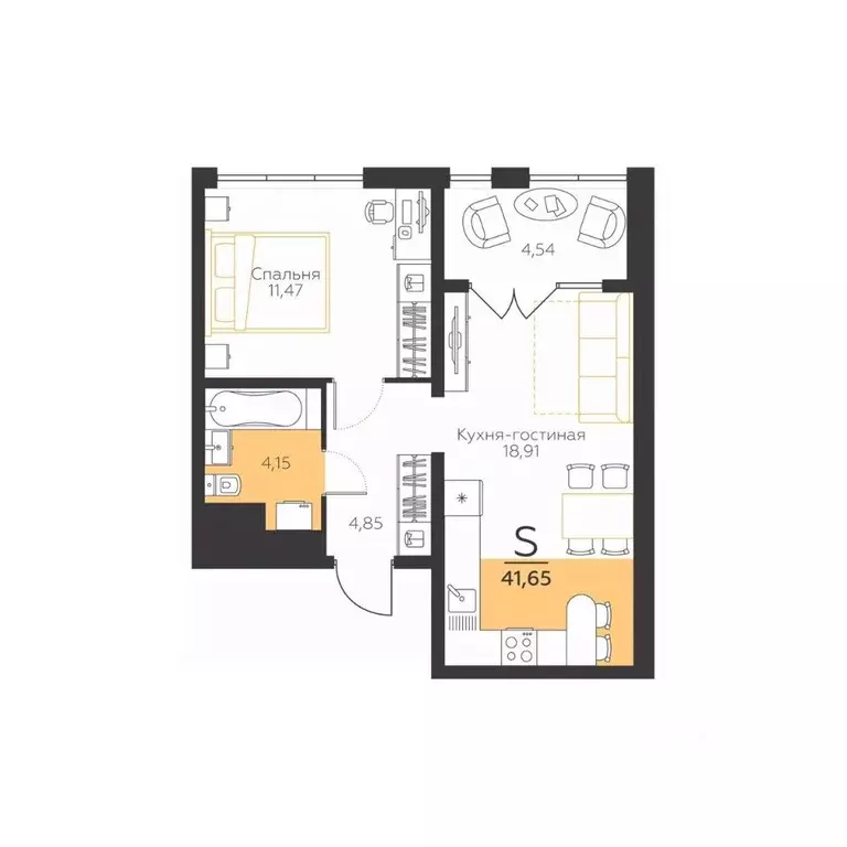 1-к кв. Тульская область, Тула городской округ, пос. Молодежный 10 ... - Фото 0