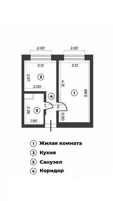 1-к кв. Москва Амурская ул., 1Ак4 (37.0 м) - Фото 2