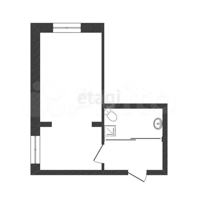 1-к. квартира, 38,3 м, 2/2 эт. - Фото 0